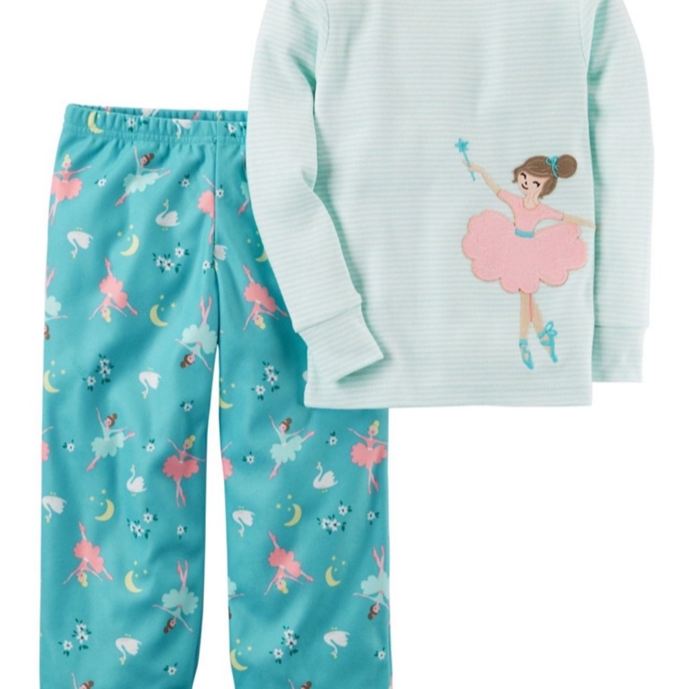 Carters Girls2-Piece Ballerina Cotton & Fleece PJs